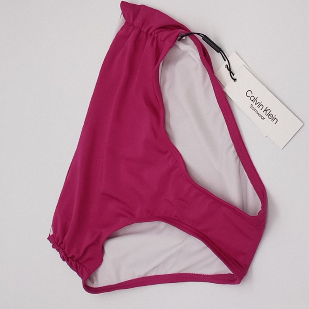 Calvin Klein No Muffin Top Convertible Bikini Bottom Fuchsia Shimmer S